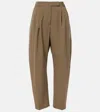 Rohe High-rise Virgin Wool Barrel-leg Pants In Brown