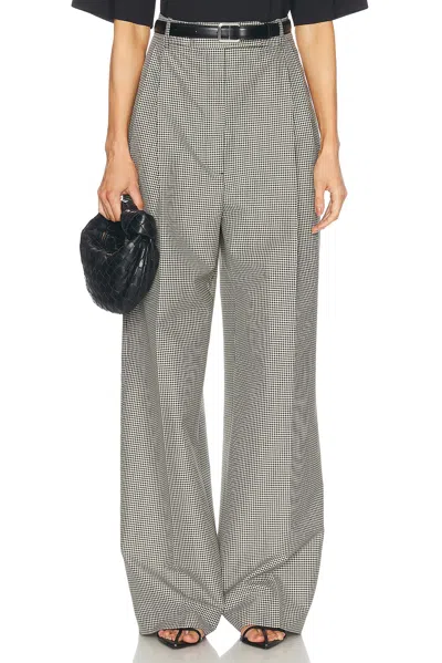 Rohe High-waist Tailored Mini Check Trouser In Cream & Black Small Check