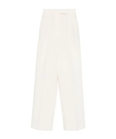 Rohe High-waisted Pleated Casual Pants In White