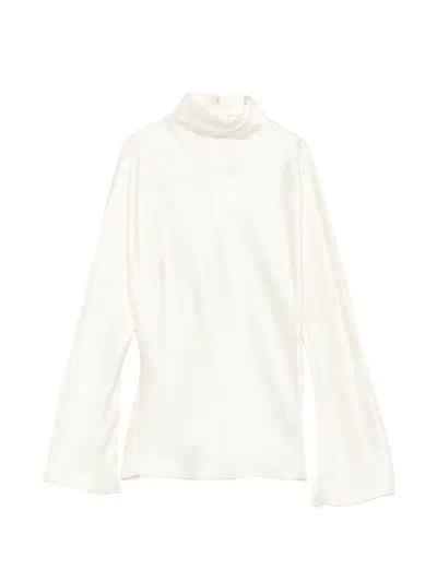Rohe High-neck Button-back Top In White