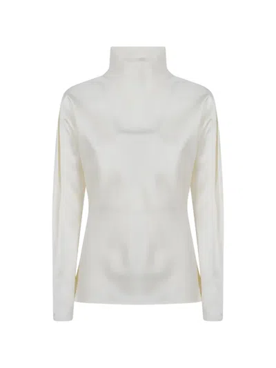 Rohe High-neck Button-back Top In White