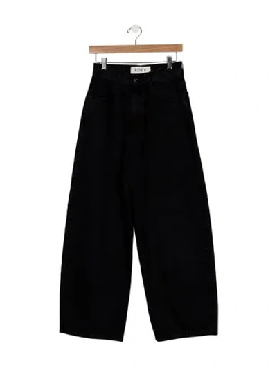 Pre-owned Rohe High-rise Wide Leg Jeans In Black