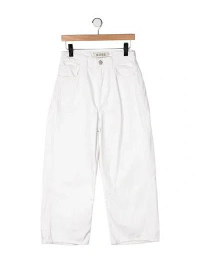 Pre-owned Rohe High-rise Wide Leg Jeans In White