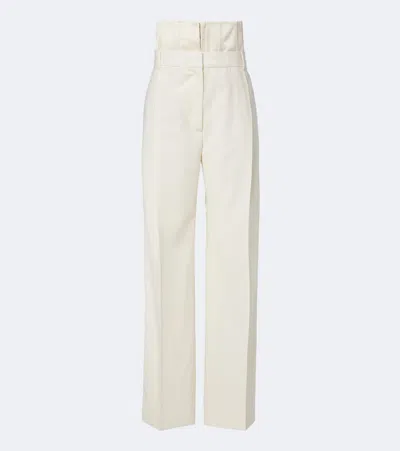 Rohe Róhe High-rise Wide-leg Virgin Wool Pants In White