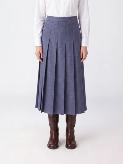 Rohe High-waisted Pleated Midi Skirt In Wool Blend In 灰色 1