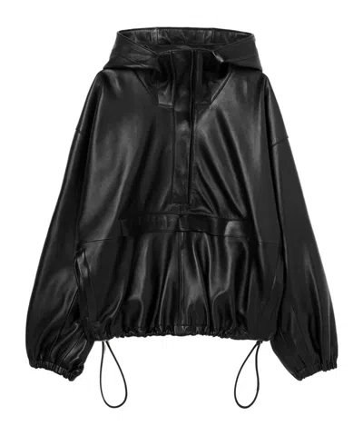 Rohe Hooded Calf Leather Jacket In Black