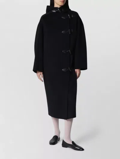 Rohe Hooded Long Oversized Jacket Coat In Black
