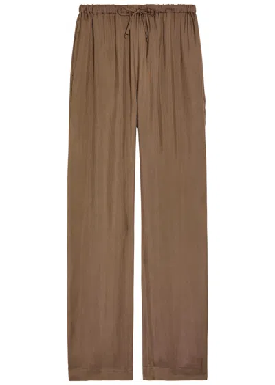 Rohe Houndstooth Straight-leg Trousers In Brown