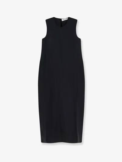 Rohe Hourglass Linen And Silk Blend Long Dress In Black