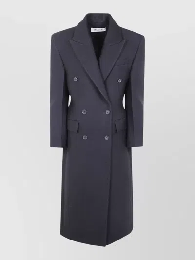 Rohe Hourglass Wool Coat Long Double Breasted In Blue