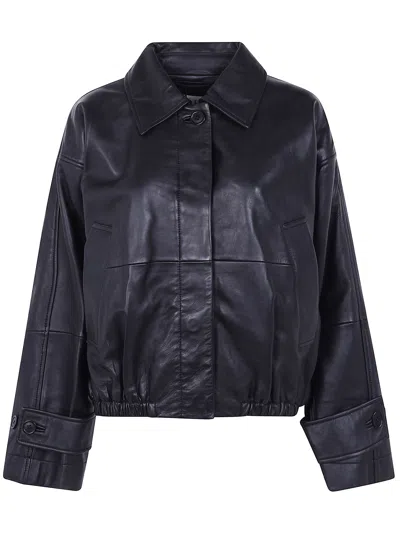 Rohe Jacket Leather Blouson In Black