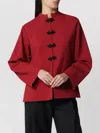 Rohe Jacket Mandarin Collar Button Front Pockets In Red