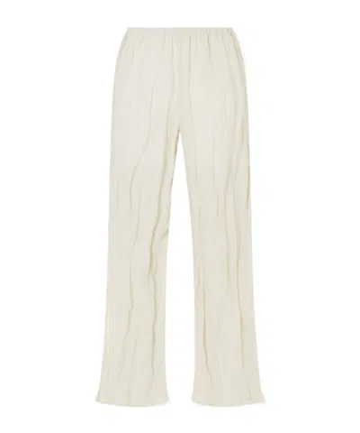 Rohe Jam Crinkled Cotton-blend Wide-leg Pants In White