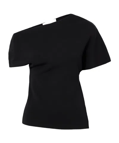 Rohe Asymmetric Jersey Top In Black