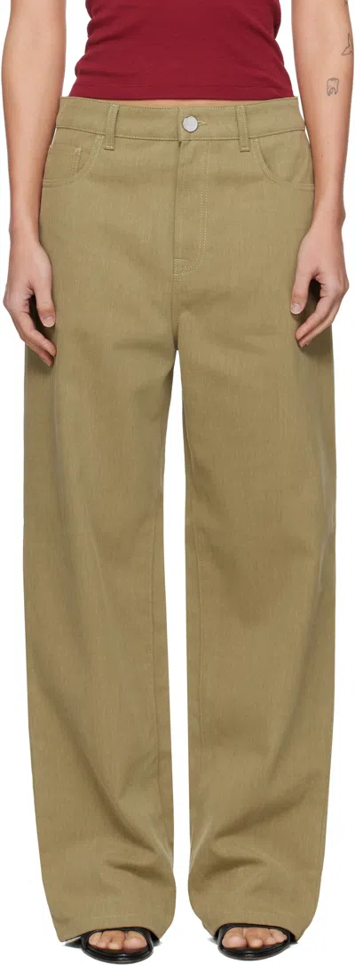 Rohe Khaki Baggy Fit Jeans In Green