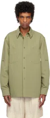 Rohe Khaki Relaxed Utility Overshirt In Sage 343_402