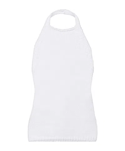 Rohe Knitted Halterneck Cotton Top In White