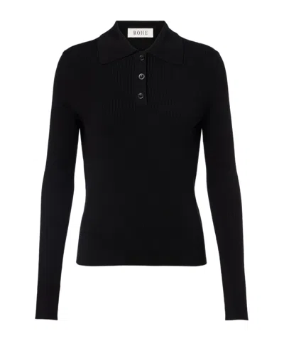 Rohe Knitted Polo Shirt In Black