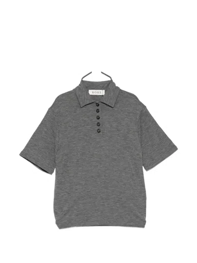 Rohe Knitted Polo Top In Gray