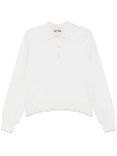 Rohe Knitted Polo Top In White