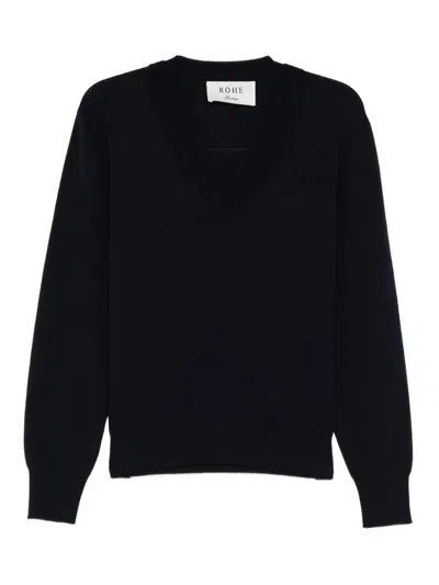 Rohe Knitwear Double Jumper In Blue