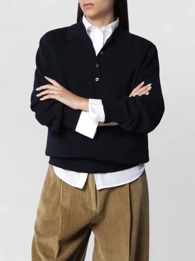Rohe Knitwear Sweater Structured Cuffs And Hem In Black