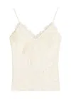 Rohe Lace-appliquéd Satin Top In White