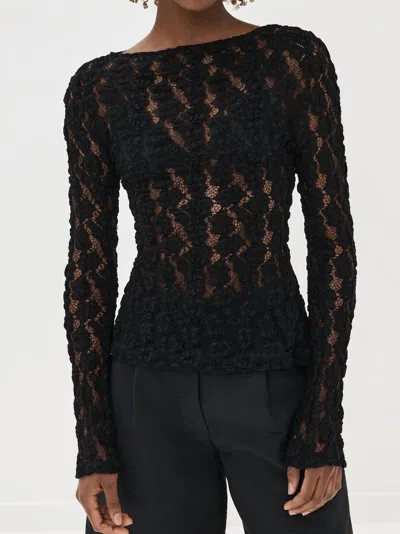 Rohe Lace Boat Neck Top In Black