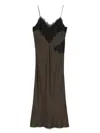 Rohe Lace-trimmed Silk Maxi Dress In Brown