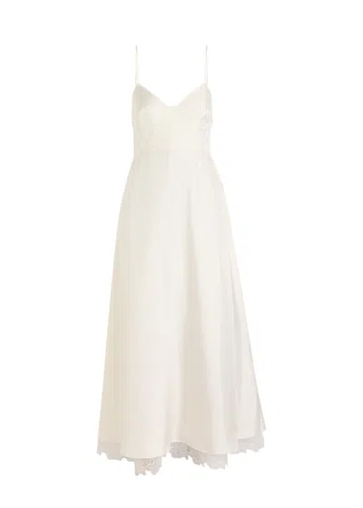 Rohe Lace-hem Silk Maxi Dress In White