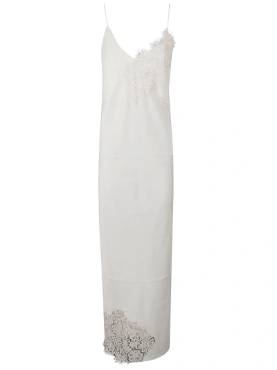 Rohe Lace Paneled Embroidered Long Dress In Cream