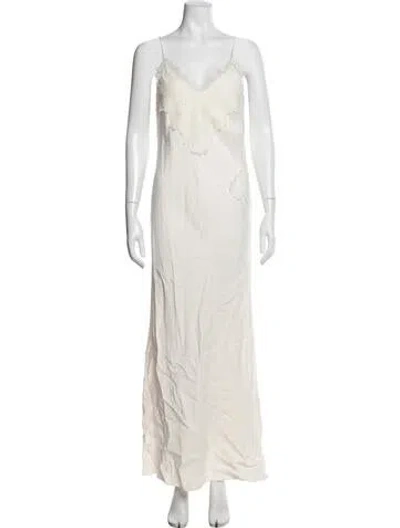 Pre-owned Rohe Lace Pattern Long Dress In Neutral