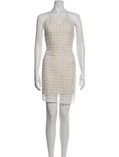 Pre-owned Rohe Lace Pattern Mini Dress W/ Tags In Neutrals