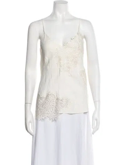 Pre-owned Rohe Lace Pattern Scoop Neck Top In Neutrals