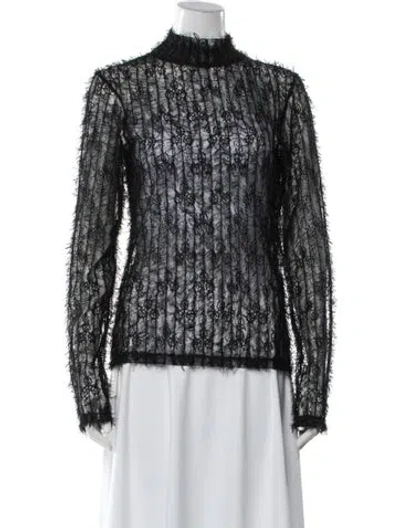 Pre-owned Rohe Lace Pattern Turtleneck Sweater In White