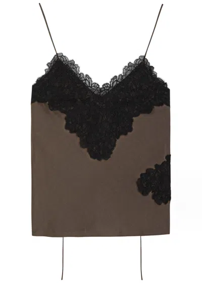 Rohe Lace Silk Camisole In Brown
