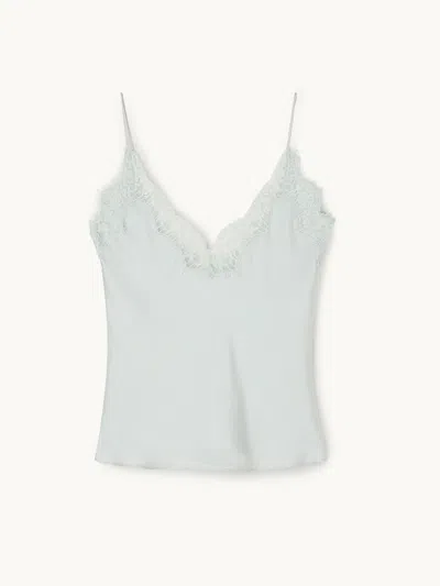 Rohe Lace Silk Camisole Foam Eu42 In White