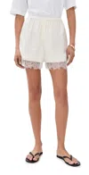 Rohe Lace Silk Shorts Cream In Cream