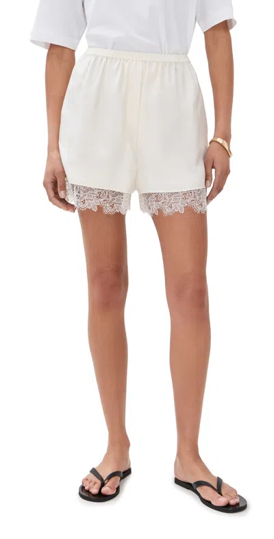 Rohe Lace Silk Shorts Cream