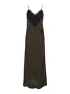 Rohe Lace-trimmed Silk Maxi Dress In Brown