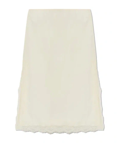 Rohe Róhe Lace Trim Midi Skirt In Neutral