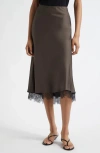 Rohe Lace-trim Midi Skirt In Earth