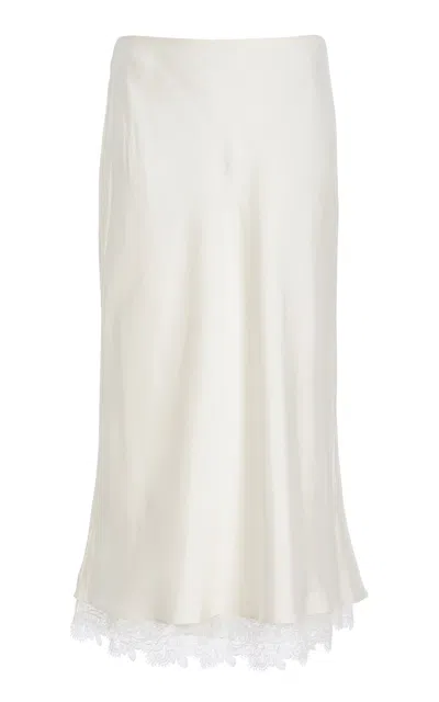 Rohe Lace-trimmed Silk Skirt In Ivory