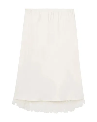 Rohe Lace Trimmed Silk Skirt In White