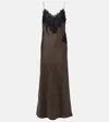 Rohe Lace-trimmed Silk Maxi Dress In Brown