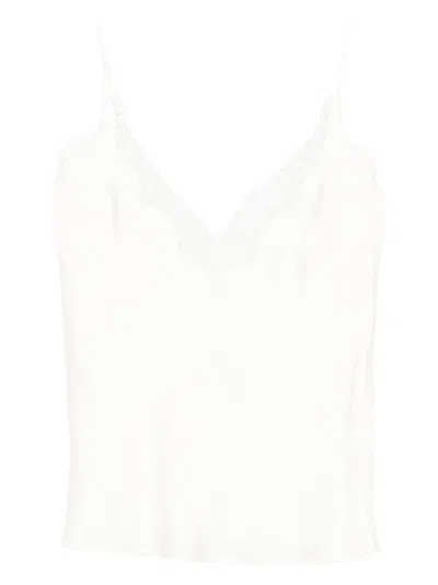 Rohe Lace V-neck Top In White