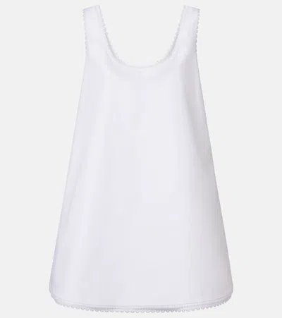 Rohe Róhe Lace-trimmed Cotton Poplin Minidress In White