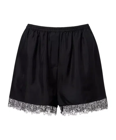 Rohe Lace-trimmed Silk Shorts In Black