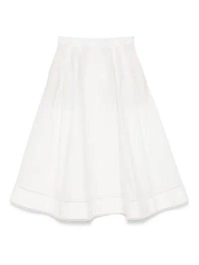 Rohe Ladder-embroidered Poplin Midi Skirt In White