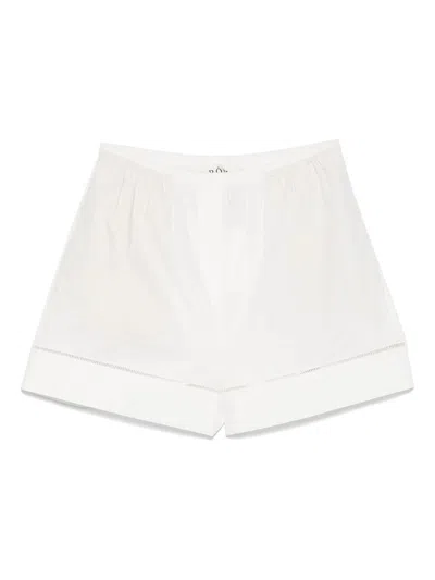 ROHE RÓHE LADDER EMBROIDERED POPLIN SHORTS